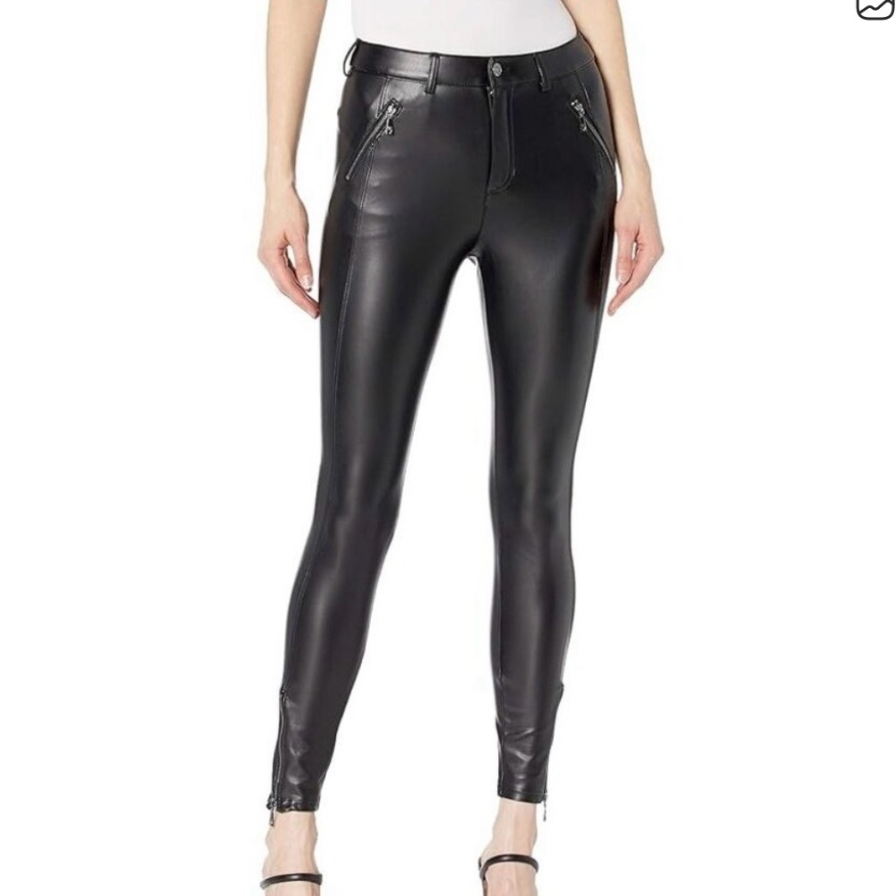 NWOT Guess Women’s Faux‎ Leather Moto Skinny Pants with Ankle Zippers Size 8
